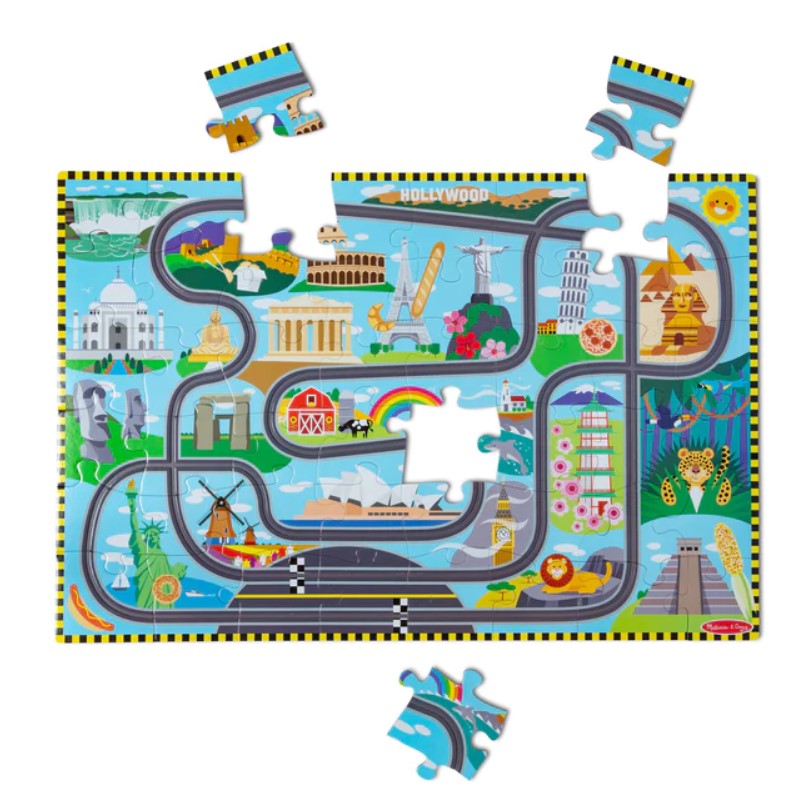 Race Around the World Tracks 48 pc floor with cars