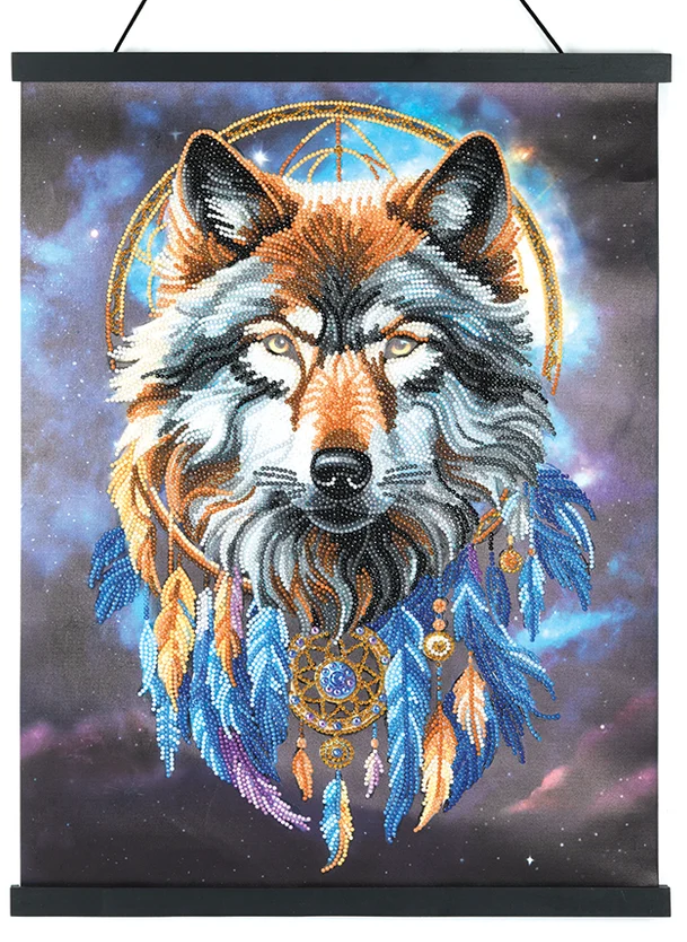 Enchanted Wolf Crystal Art Scroll Kit 8+